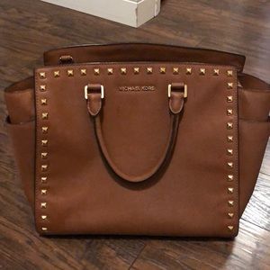 Michael kors gold studded purse